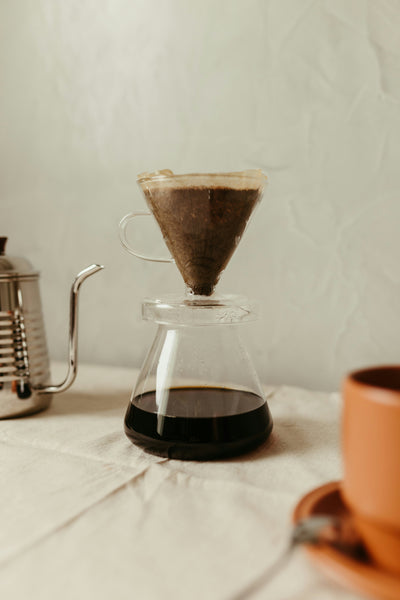 Novaro pour over coffee through filter — morning ritual